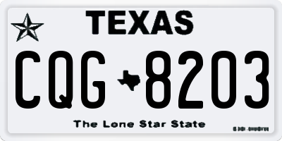 TX license plate CQG8203