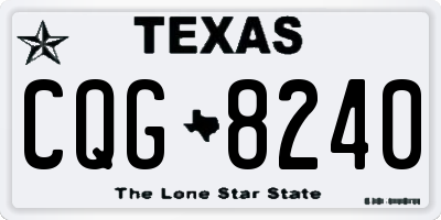 TX license plate CQG8240