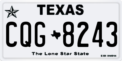 TX license plate CQG8243