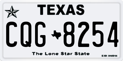 TX license plate CQG8254