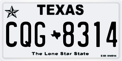 TX license plate CQG8314