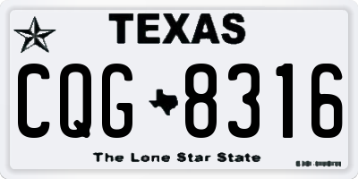 TX license plate CQG8316