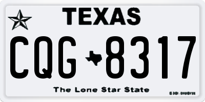 TX license plate CQG8317