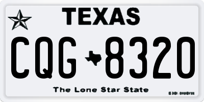 TX license plate CQG8320