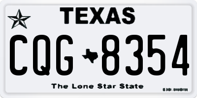 TX license plate CQG8354