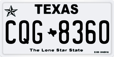 TX license plate CQG8360