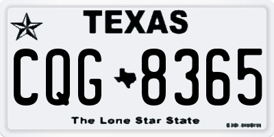 TX license plate CQG8365