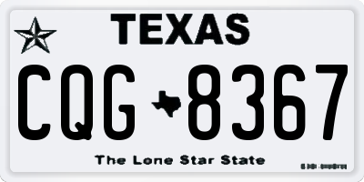 TX license plate CQG8367
