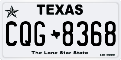 TX license plate CQG8368