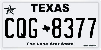 TX license plate CQG8377