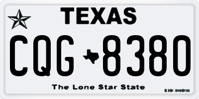 TX license plate CQG8380