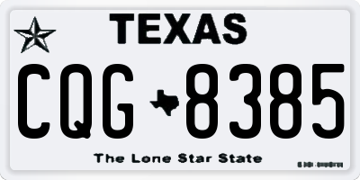 TX license plate CQG8385