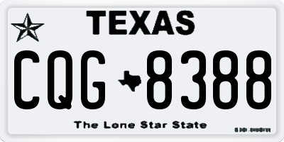 TX license plate CQG8388