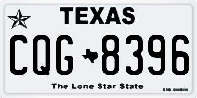 TX license plate CQG8396