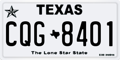 TX license plate CQG8401