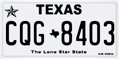 TX license plate CQG8403