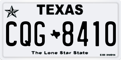 TX license plate CQG8410