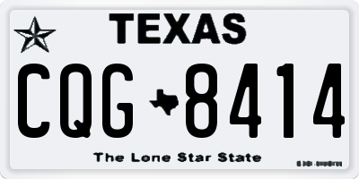 TX license plate CQG8414