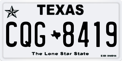 TX license plate CQG8419