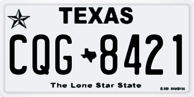 TX license plate CQG8421