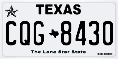 TX license plate CQG8430