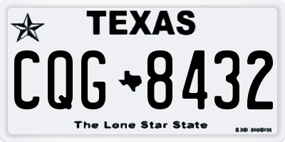 TX license plate CQG8432