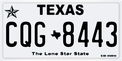TX license plate CQG8443