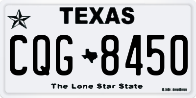 TX license plate CQG8450
