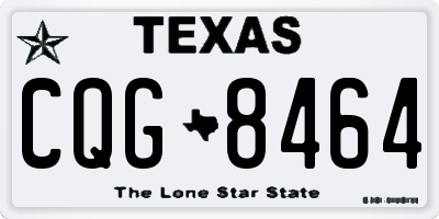 TX license plate CQG8464