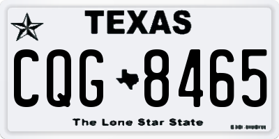 TX license plate CQG8465