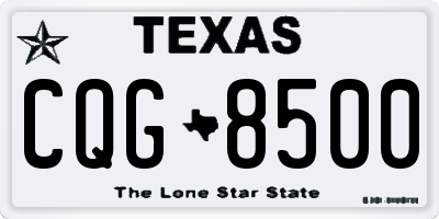 TX license plate CQG8500