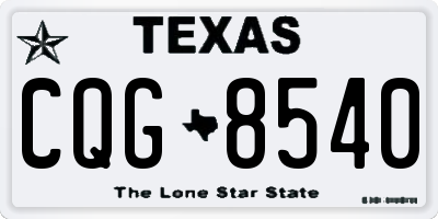 TX license plate CQG8540