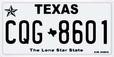 TX license plate CQG8601