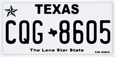 TX license plate CQG8605