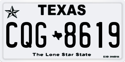 TX license plate CQG8619