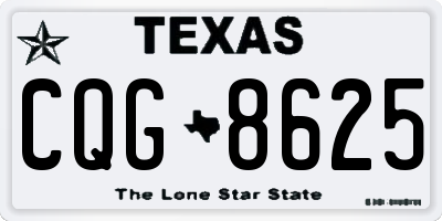 TX license plate CQG8625