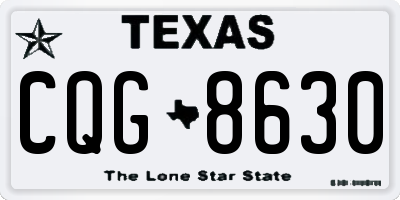 TX license plate CQG8630