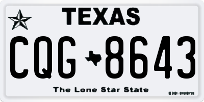 TX license plate CQG8643