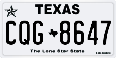 TX license plate CQG8647