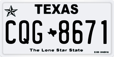 TX license plate CQG8671