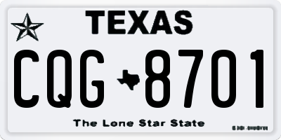 TX license plate CQG8701