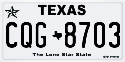 TX license plate CQG8703