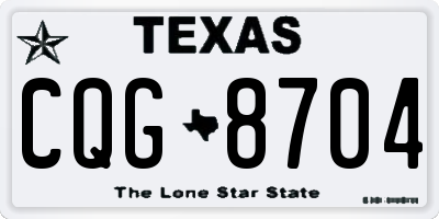 TX license plate CQG8704