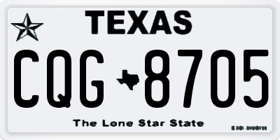 TX license plate CQG8705