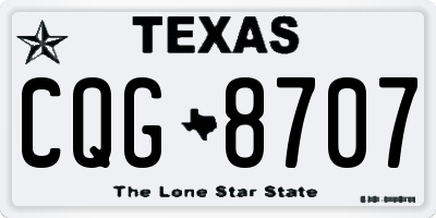 TX license plate CQG8707
