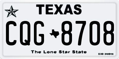 TX license plate CQG8708