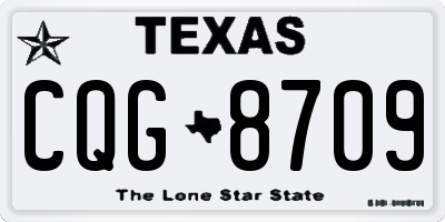 TX license plate CQG8709
