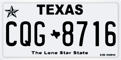 TX license plate CQG8716
