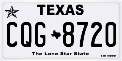 TX license plate CQG8720