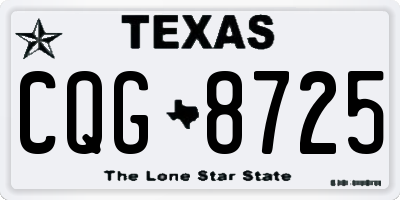 TX license plate CQG8725